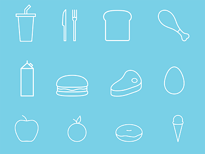 Food Icons cutlery desserts drinks food icons