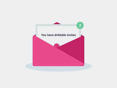 Two Dribbble Invites [Closed] competition envelope flat holidays invites monoline two
