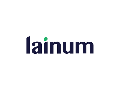 Logo proposal for Lainum dark blue drop droplet green logo logo design logodesign logotype round rounded corners smooth typogaphy typographic
