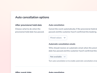 Auto cancellation modal