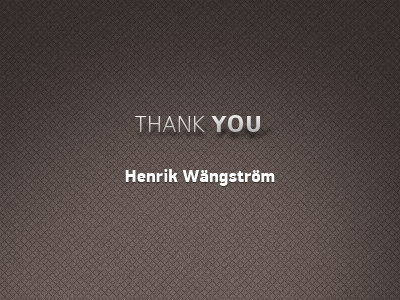 Thank You Henrik Wängström debut gratitude thank you