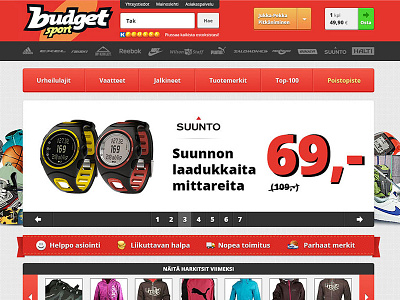 Budget Sport e commerce gui ui ux web