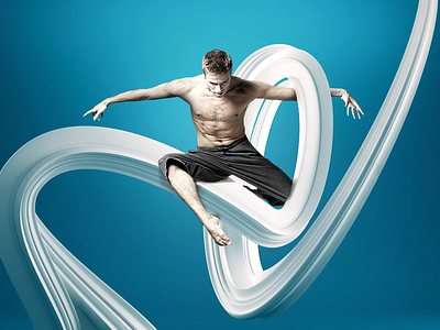 Air Balance art design jump lighting man photo manipulation studio