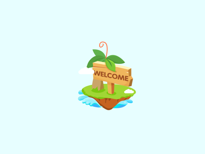 Welcome gif illustration island welcome