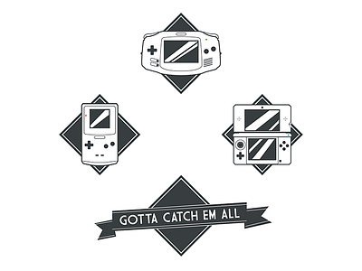 Nintendo Collection 3ds game gameboy gameboy advance games icon logo mark nintendo pokemon vector