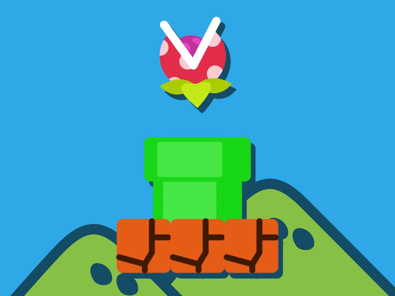 Motion Beast - Lesson 2 ae after effects animate animation design game games gaming gif icon illustration mario motion design motion design school mushroom nintendo pipe piranha plant poison vector