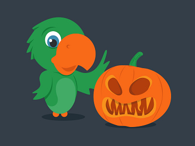 Get your witchy on! getqueried halloween illustration parrot pumpkin