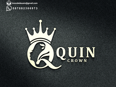 QUIN + CROWN LOGO branding crown graphic design illustration logo q quin typography vector