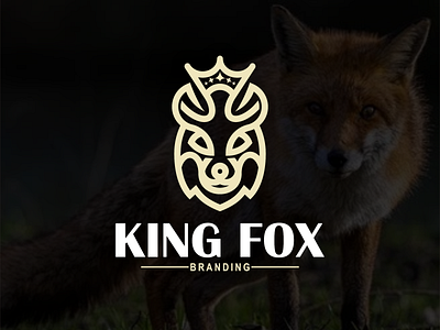 king fox logo concept branding design fox graphic design illustration king logo motion graphics typography ui ux vector