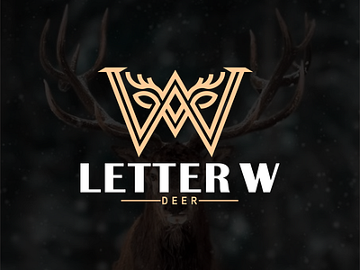 letter w and deer logo concept
