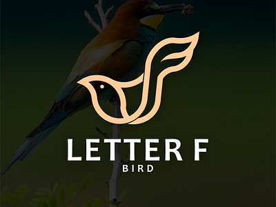 letter f bird logo concepts