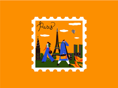 Paris Stamp illustration ui
