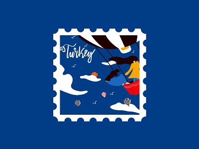 Turkey Stamp illustration paint ui
