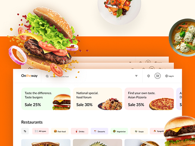 Delivery food service Ontheway animation branding delivery food graphic design logo motion graphics ui ux uxui web design