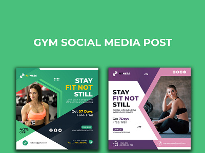 Gym social media post