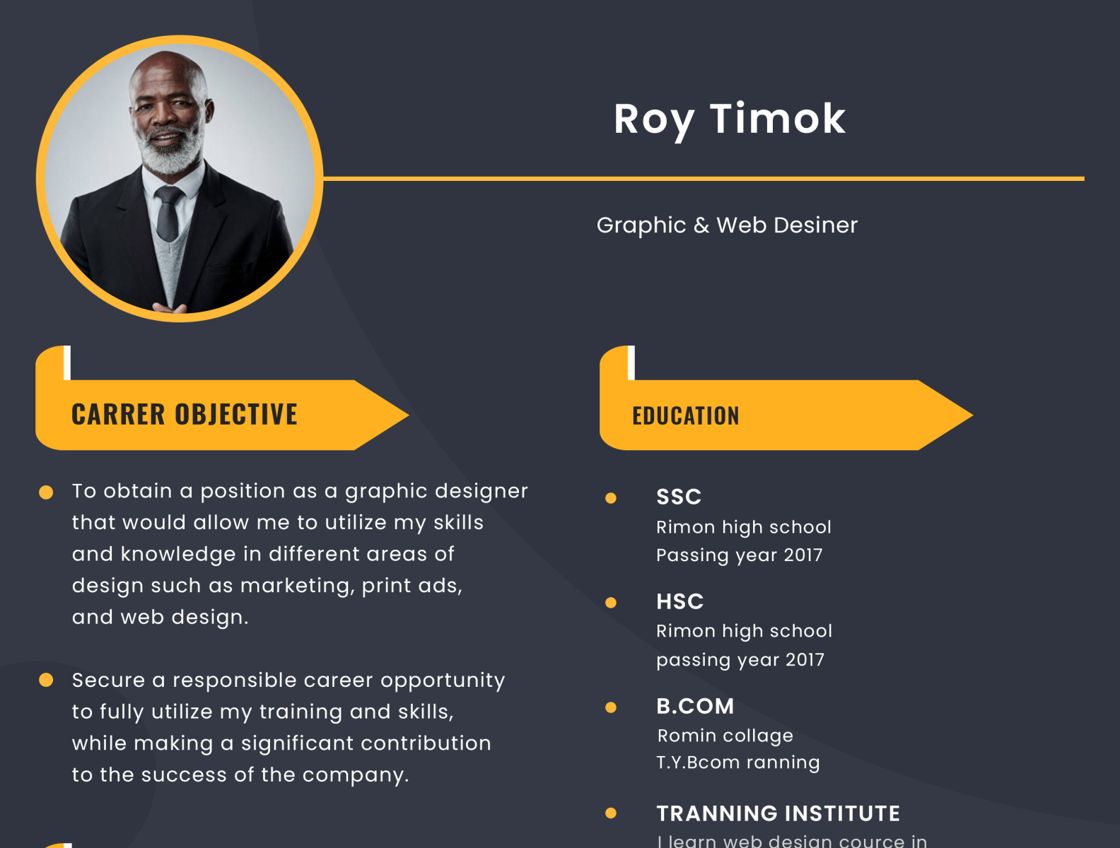 Resume by Hardik on Dribbble