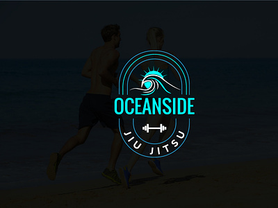 OCEANSIDE jiu jitsu logo graphic design gym logo illustration logo ocean gym ocean logo