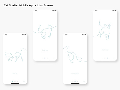 Cat Shelter Mobile App - Intro Screen animation graphic design motion graphics ui