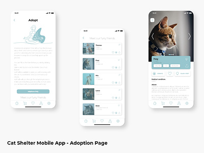 Cat Shelter Mobile App - Adoption Page design graphic design ui
