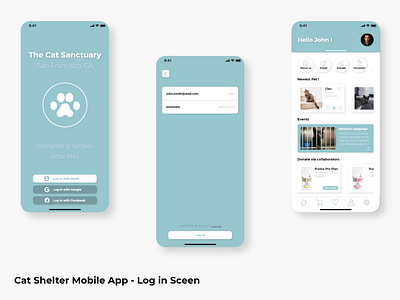 Cat Shelter Mobile App - Log In