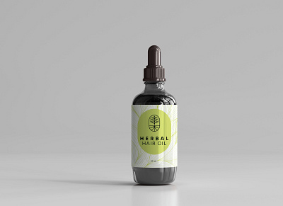 Herbal Hair Oil Cosmetics Label branding cosmetics graphic design label