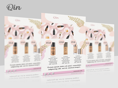 Poster For Qin cosmetic shop branding design graphic design illustration logo typography vector