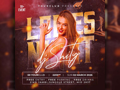Club Party Flyer graphic design illustration typography vector