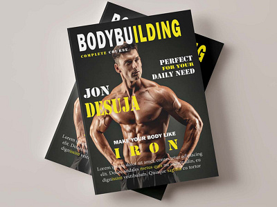 Bodybuilding Magazine Cover branding design graphic design illustration typography vector