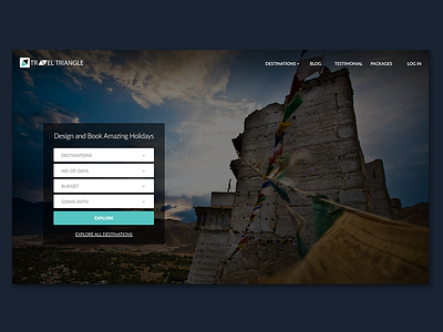 Travel Triangle Homepage homepage user interface