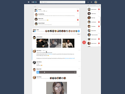 Vbox Dashboard chat dashboard email gmail google inbox mail material design voip wireframe