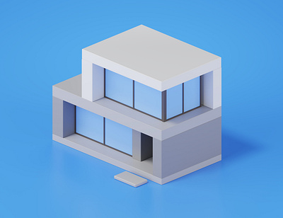 Modern house#002 3d architecture blender building cute design exterior illustration modern