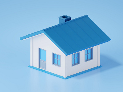 Modern house#007 3d architecture blender blue building cute design exterior house illustration