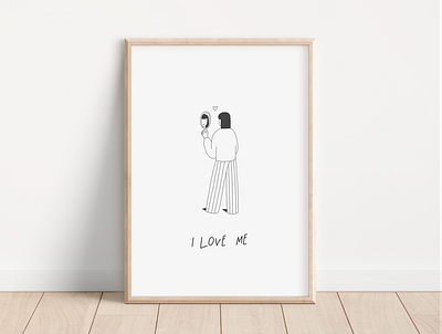 Self-care illustrations: I love me. design harmony illustration self care vector