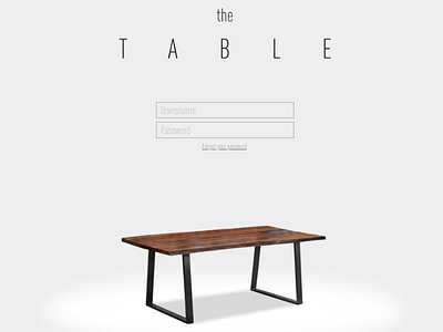 The Table Login login minimal website