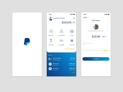 Paypal app branding design ux