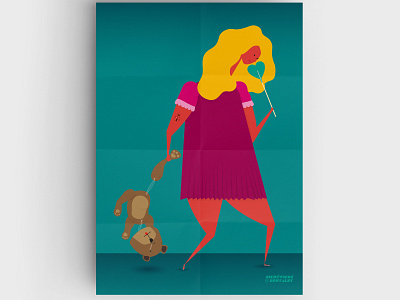 Brutal bear adobe illustrator children art illustration poster vector