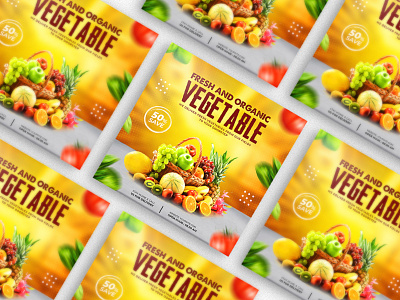 Vegetable food menu and restaurant social media banner