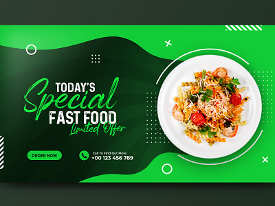 Healthy Food menu and vegetable restaurant social media banner
