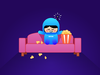 Popcorn On The Couch astronaut chill couch me time mood popcorn relax sofa weekend