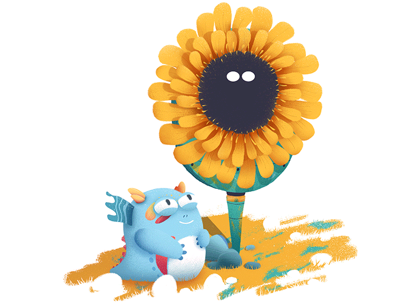 children's series-sunflower adventure animation cartoon charac character cute fantasy illustration sunflower
