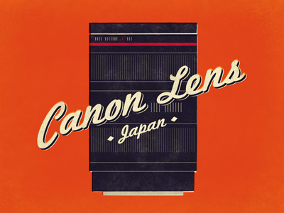 Glass canon design lens logo photography print typography vintage