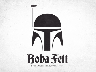 Bob a logo boba fett bw design logo logotype sci fi star wars typography