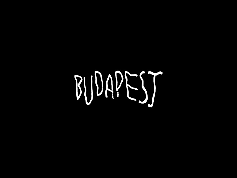 Budapest Typo symbol black identity logo brush handwritten typography
