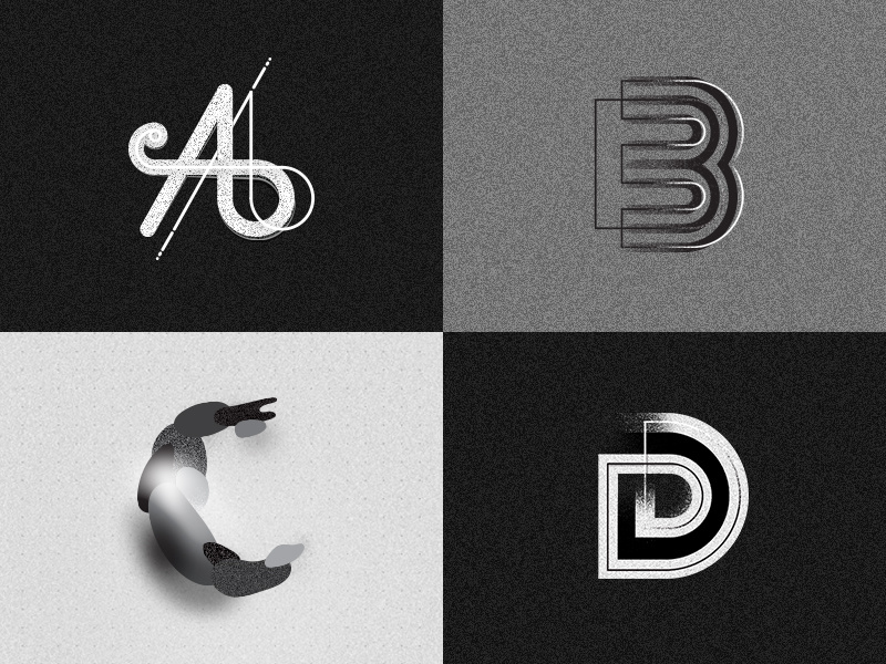 36 Days Of Type graphic design symbols letters experiment d c b a black typography
