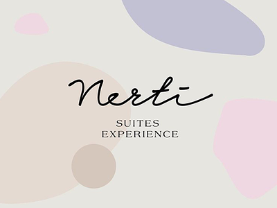 Nerti Suites branding custom typography letters logo website