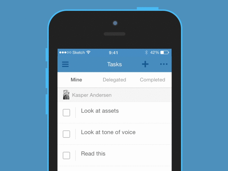 Podio tasks for iOS