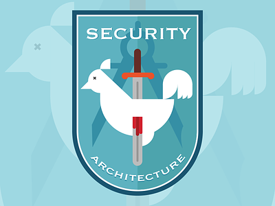 Security Chicken architechure badge chicken logo security