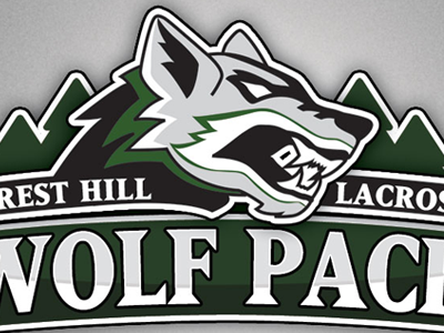 Wolf Pack Logo green lacrosse logo sports wolf