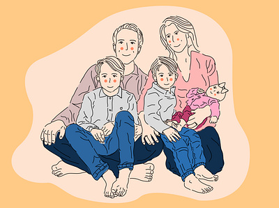 Portrait - Family in Frankfurt design family family portrait germany illustration portrait