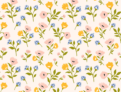 Wildflowers Surface Pattern artist design femaleartist floral flowers illustration pattern patterndesign patterndesigner procreate procreateart surfacepattern textiledesigner wildflowers